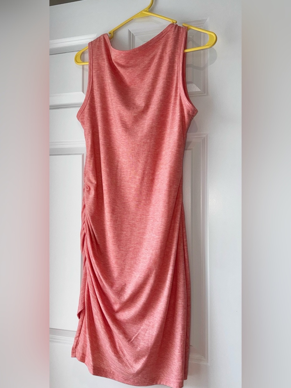 Sleeveless Pink Ruched Side Jersey Dress